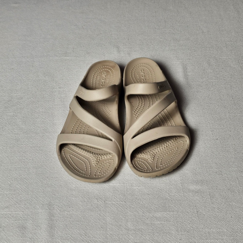 Crocs Swiftwater Sandal Tan Khaki Strappy Slide Womens 9 - Picture 2 of 5
